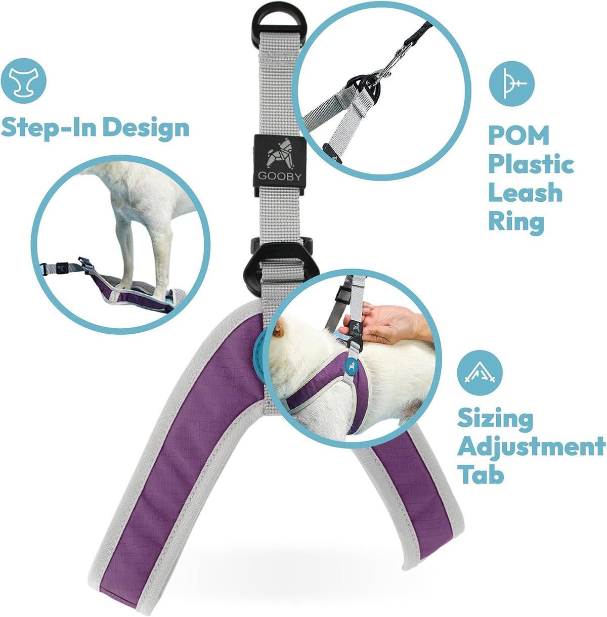 Gooby Simple Step-in III Dog Harness - Small chest (14.25∼17") / Green - image 2