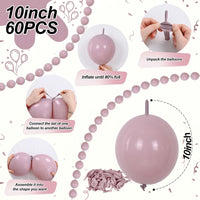 Pearl White Linking Balloons for Wedding Bride Shower Mermaid Party - Dusty Pink / 10 inch - image 2