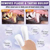 Teeth Cleaning Wipes for Dogs & Cats, Dental Care Finger Wipes, Remove Plaque, Tartar & Bad Breath, Disposable Gentle Cleaning & Gum Care Pet Wipes, No-Rinse Dog Finger Toothbrush, 50 Counts