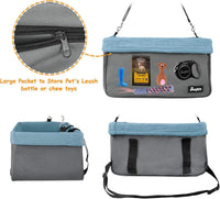 Jespet Dog Booster Seat for Cars, Travel Carrier with Seat Belt – Essentials for Dogs - Gray-16 L x 13" D x 9" H - image 4