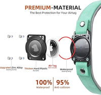 AirTag Dog Collar - Leather Dog Collar with Air Tag Holder | IPX8 Waterproof, Reflective, High - End, Adjustable Soft Padded | Dog GPS Tracker Collars Fit for Medium Large Dogs (Teal, M)