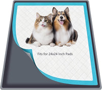 Silicone Dog Pee Pad Holder for 24 x 24 in Pads, Leak-Proof Tray – Essentials for Dogs - 24x24 in