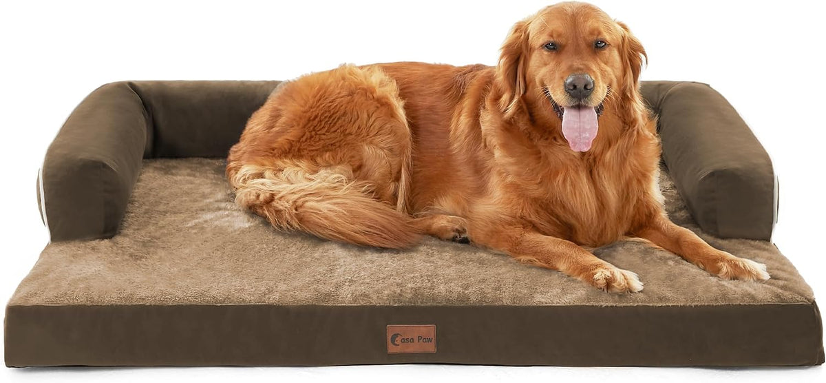 Orthopedic Washable Dog Bed for Extra Large Dogs - Brown / 45.0"L x 35.0"W x 8.0"Th