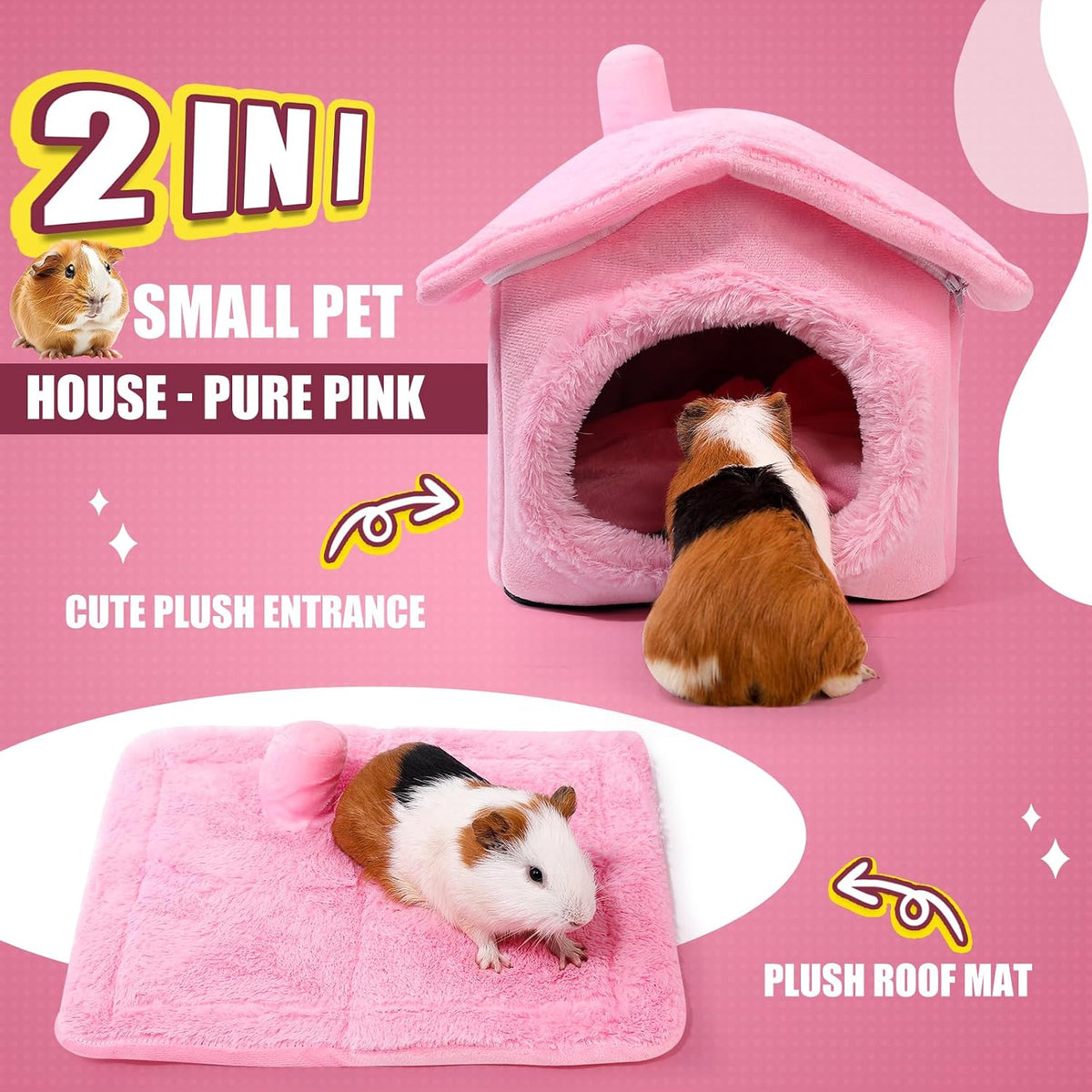 Guinea Pig Hideout, Guinea Pig Bed - Plush House - image 2