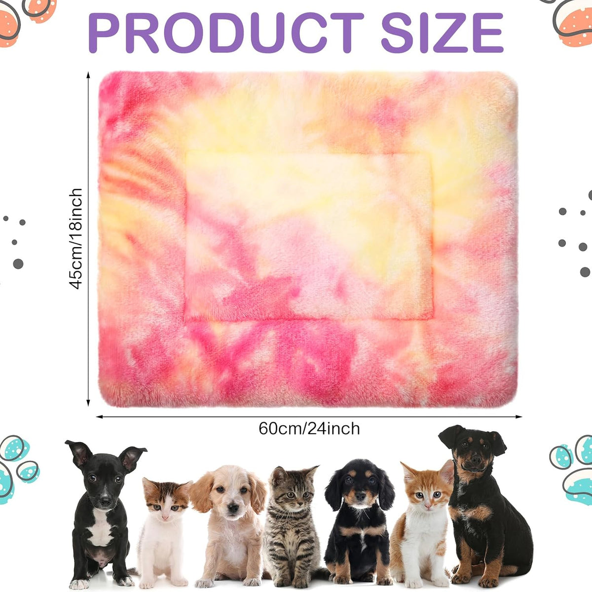 Haull 4 Pcs Waterproof Guinea Pig Bedding Mat, 13 x 10 - Tie Dyed / 18 x 24 Inch - image 2