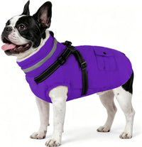 Dogcheer Dog Coat with Harness - Purple / X-Small(Chest:13.3"Back:9.8" Neck:10.2")