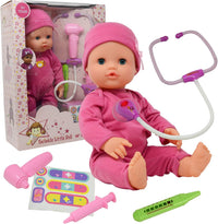 Interactive 16” Baby Doll Toy Doctor Kit with Light Up Heartbeat