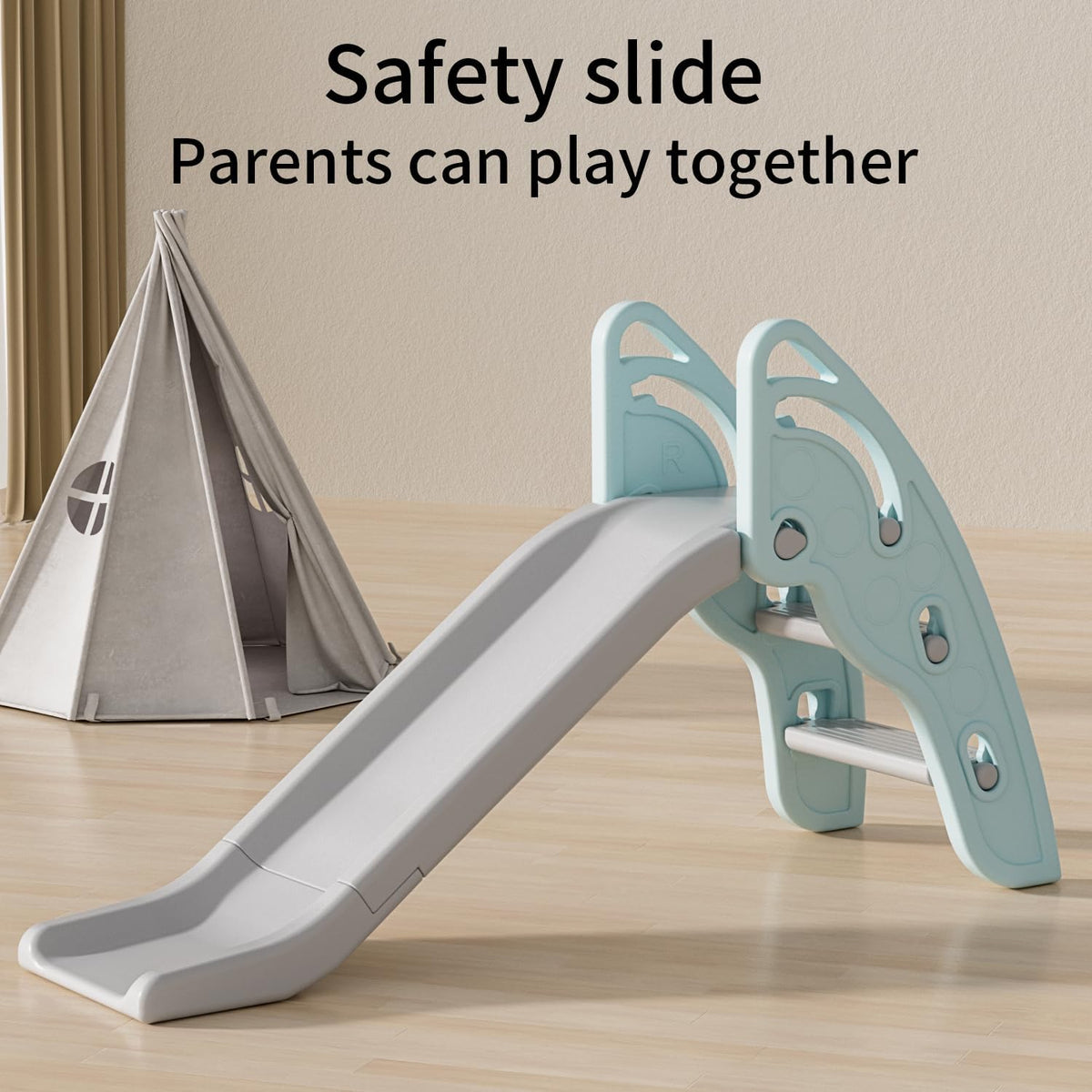 Toddler Slide Large Play Climber Slide PlaySet with Extra Long - Blue - image 2