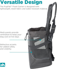 Outward Hound PupPak Dog Front Carrier, 12.5" x 9" x 14" - Grey / 12.0"L x 11.5"W x 7.5"H - image 4