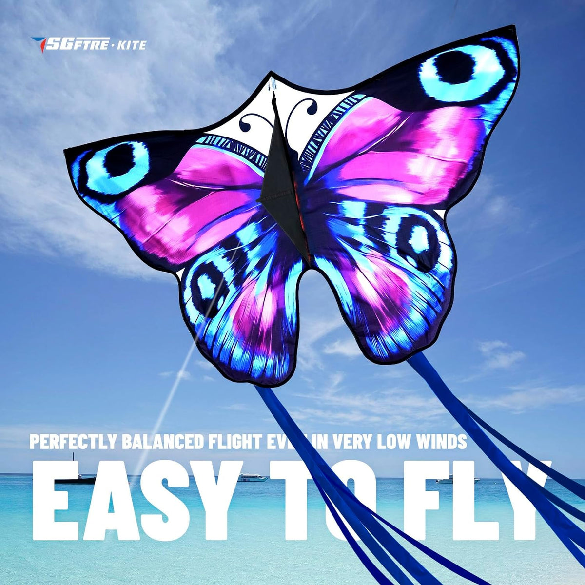 SGftre Colorful Butterfly Kite - purple - image 2