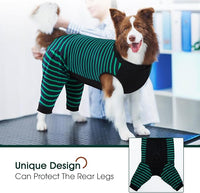 Kuoser Dog Recovery Suit, Anti Licking Dogs Rear Leg Sleeve, Abdominal Dog Surgical Suit with Pants Cover Protect Wounds, Dogs Elbow Protector Soft Pet Surgery Onesie Cone Alternative, Green 4XL