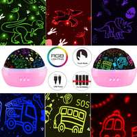 Dinosaur Night Light Toys for 3-8 Year Old Boys - Pink02 - image 2