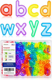 Odoorgames 78 translucent lowercase letters in 6 colors glowing on a light table - view 3