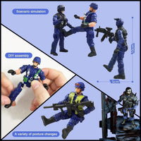 Army Men Action Figures, Soldiers Toys with Weapons for Boys 4-7 - Dark Blue - image 2