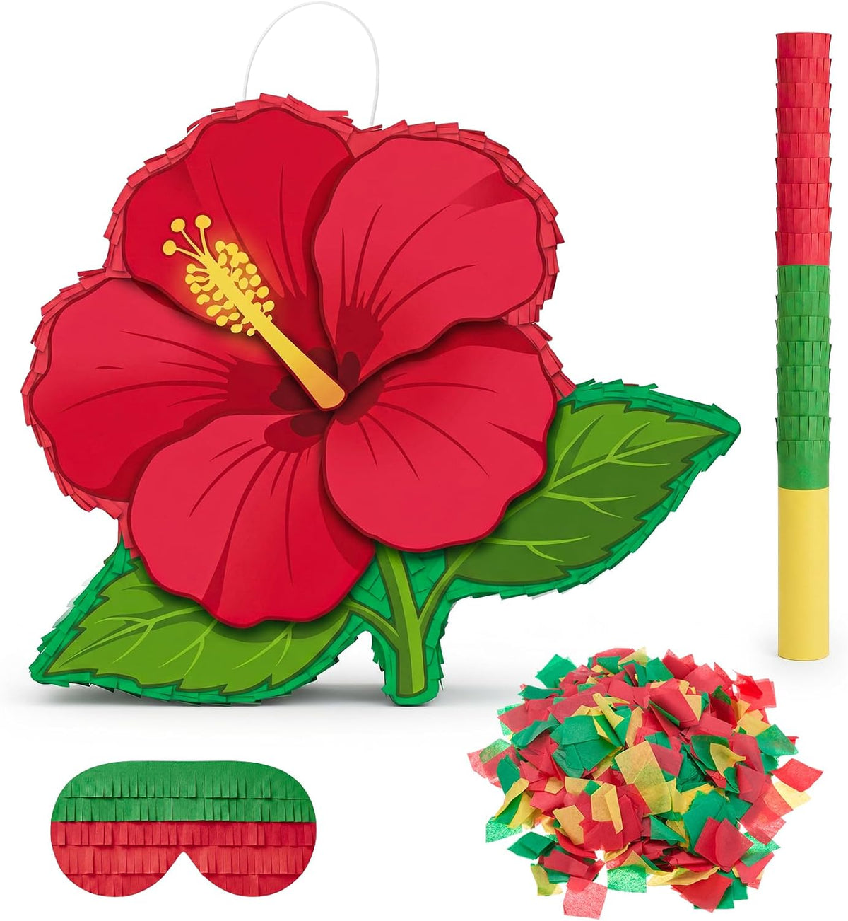 Lewtemi 17.3 inch red chili pepper pinata set with blindfold, pinata stick and confetti - view 9