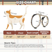 PUPTECK Adjustable Cat Harness and Leash Set Escape Proof Kitten - Small / Beige(Plaid) - image 2
