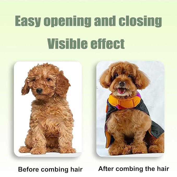 2PCS Self CleaningPetComb Grooming Brush,PetComb for Dogs & Cats, Brush for Cats, Cat dog comb Pet Grooming for Massaging and Cleaning Shedding Hair (Green+Yellow)
