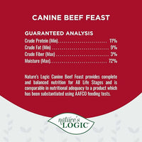 Nature's Logic Grain-Free Canned Dog Food - 95% Animal Proteins - 100% Natural Wet Dog Food Cans - No Common Allergens - All Life Stages - Ideal for Sensitive Dogs - Beef (13.2 oz, 12 pack)