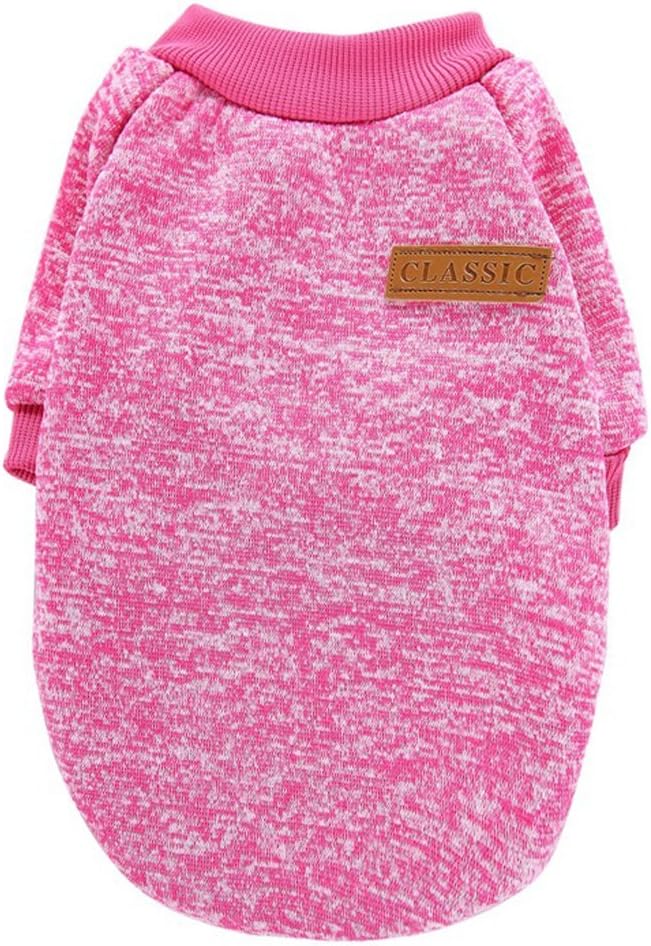 Dog Sweaters for Small Dogs, Soft Fleece Puppy Clothes - Rose red / Small - image 2