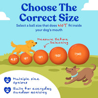 Doggie Dooley Virtually Indestructible Dog Ball - Orange / Medium (8 inch) - image 3