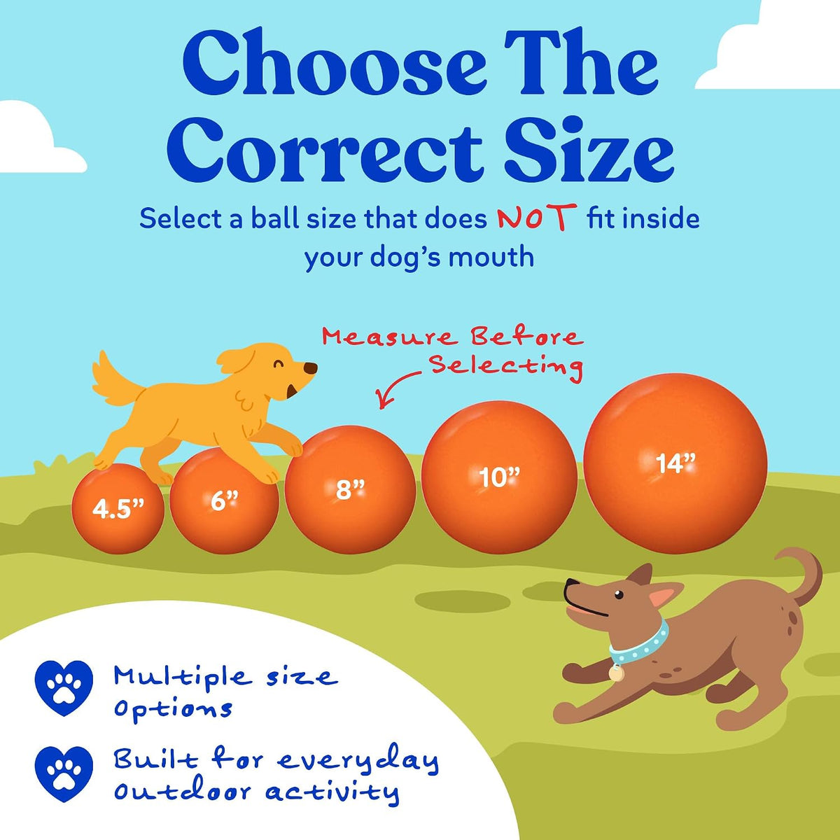 Doggie Dooley Virtually Indestructible Dog Ball - Orange / Medium (8 inch) - image 3
