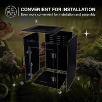 Reptile Enclosure for Crested Gecko – 12x12x18 Acrylic Reptile Tank for Gecko, Snake, and Lizard – PVC Terrarium for Small Pets