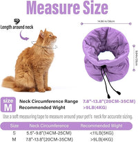 Cat Recovery Collar, Soft Adjustable Cone for Cats and Kittens, Lightweight Waterproof Elizabethan Collar for After-Surgery Care, Prevent Licking and Scratching, Neck Protector for Pets（Purple,M）