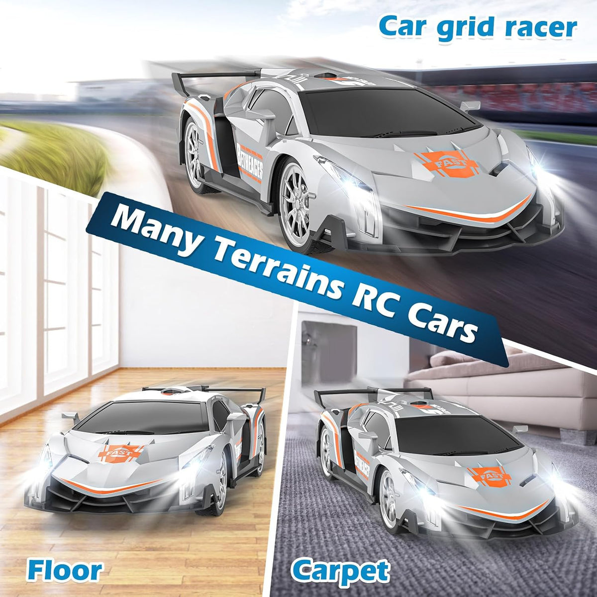Growsland Remote Control Car for Kids - Silver - image 3