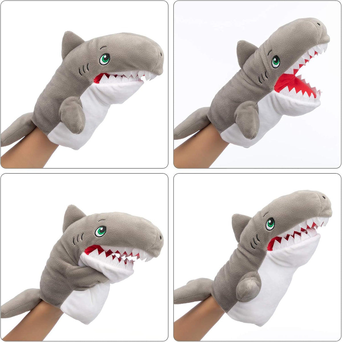 HollyHOME 13 inch plush shark hand puppet with movable mouth - view 24