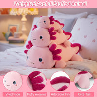 SQEQE Weighted Stuffed Animals Capybara Plush - Axolotl / Large(23.6 Inch) - image 2