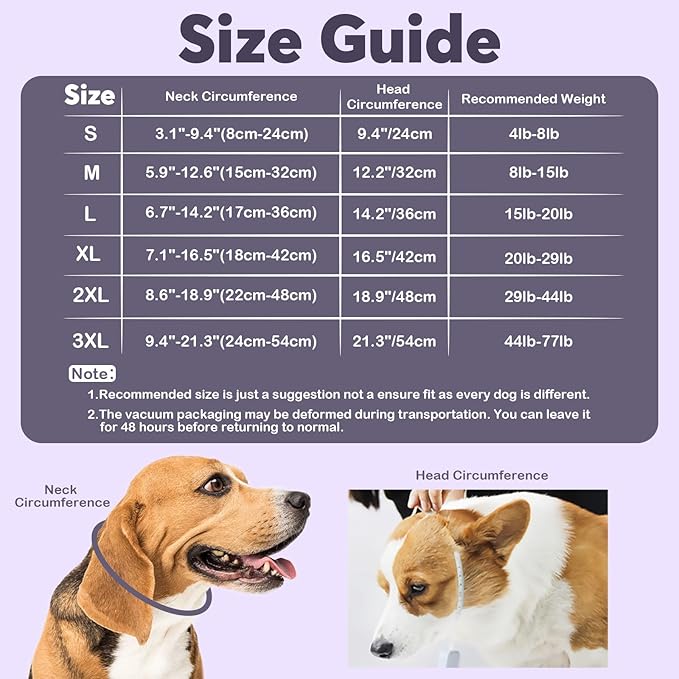 IDOMIK Dog Recovery Collar, Waterproof Soft Dog Cone After Surgery, Comfy Protective Elizabethan Collar Alternative for Dogs Cats, Adjustable Pet Neck Donut Cone Anti-Licking Biting Wounds,Grey,L
