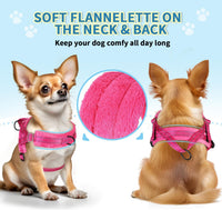 SlowTon No Pull Small Dog Harness and Leash Set with Front Clip – Essentials for Dogs - Medium / Fuchsia - image 2