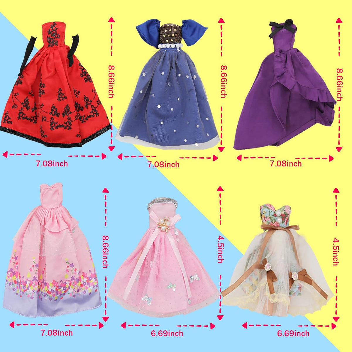 ZTWEDEN Doll Dress Set with Handmade Doll Clothes Wedding Party - image 3