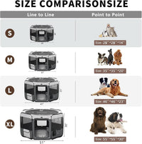 Dog Playpen Portable Pet Play Pens for Small Dog/Cat/Rabbit/Chicks - Gray / 8 / Medium (36"x36"x20") - image 2