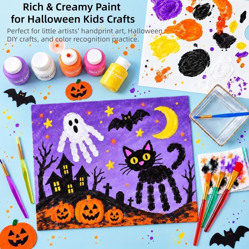 Shuttle Art Washable Finger Paint Set, Paint Brushes, Sponge - 10 Colors - image 3