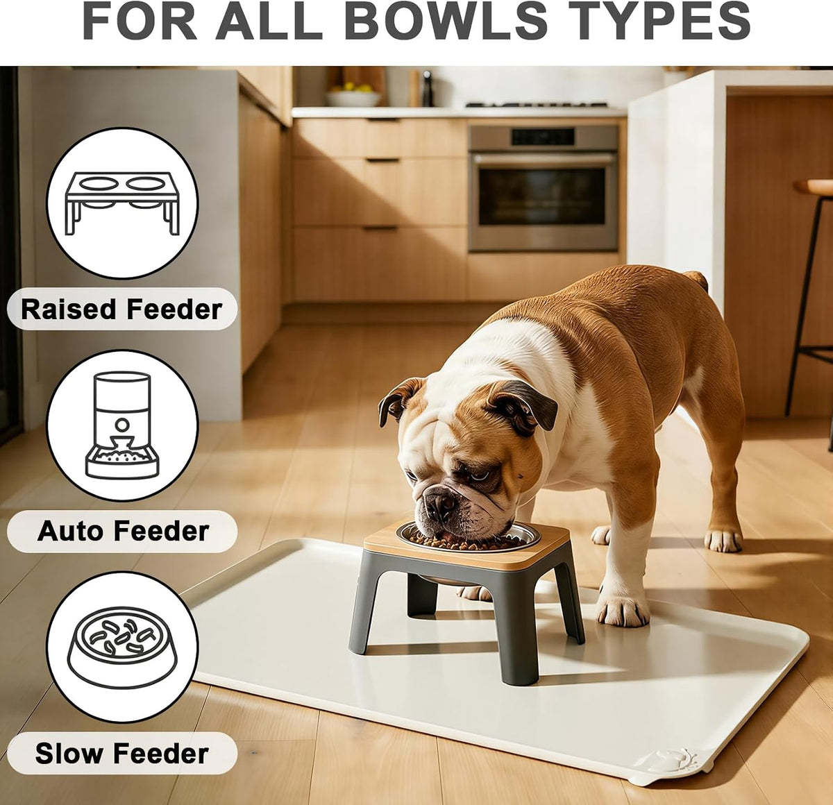 Silicone Pet Feeding Mats, 24''x16'' Large Size, Waterproof - CreamWhite / 24"L x 16"W - image 2