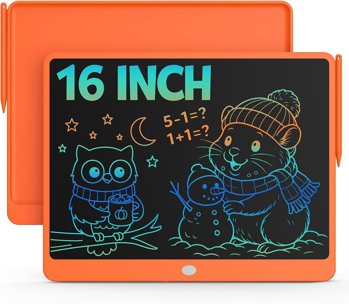 10 Inch LCD Writing Tablet for 3-8 Year Olds - Orange / 16 inch