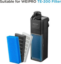 Replacement Cartridge for Fish Tank Filter TE-200 with Aquarium Filter Foam, Active Carbon and Ceramic Ring(TE200-S)