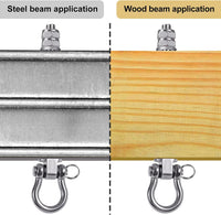 SELEWARE stainless steel swing hangers 2 pack, heavy duty eye hooks for wood beams - view 12