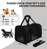 Cat Dog Carriers Soft-Sided - 17.0"L x 11.0"W x 11.0"H / black - image 4