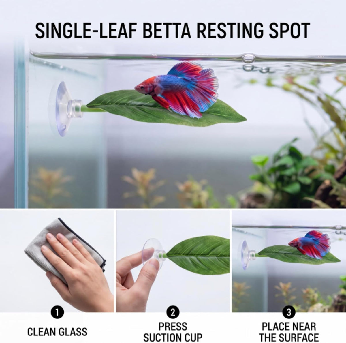 Boao 4 Pcs Betta Fish Bed Leaf Hammock Fish Tank Accessories - Single Leaf - image 4