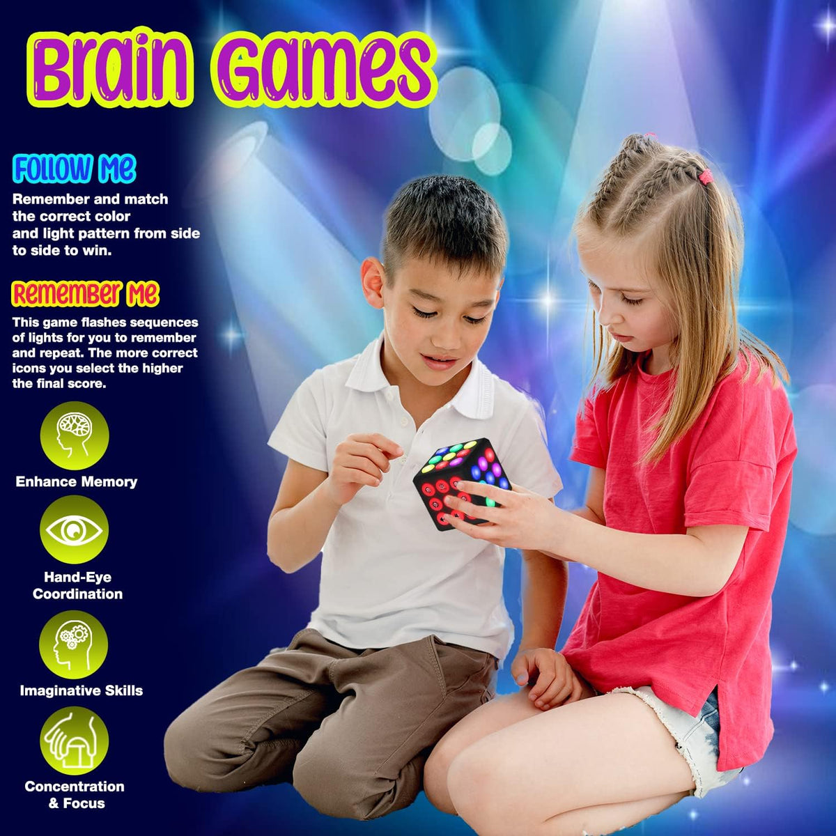 PlayRoute Electronic Brain & Memory Game Cube - image 3