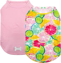 KYEESE 2Pack Dog Shirts for Medium Large Dogs Breathable Mesh Tank Top – Essentials for Dogs - Large (13-19lbs) / 4# 2Pack (Lemon+Pink)