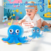 Musical Crawling Crab Baby Toy - Octopus-blue - image 3