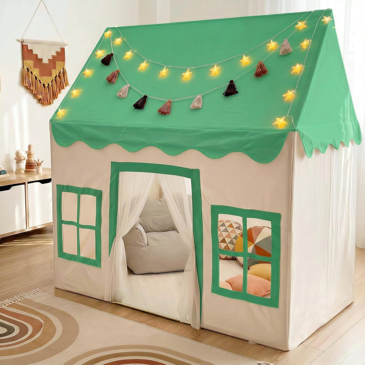 Little Dove Kids Play Tent with Mat - Green Play Tent / Large Size