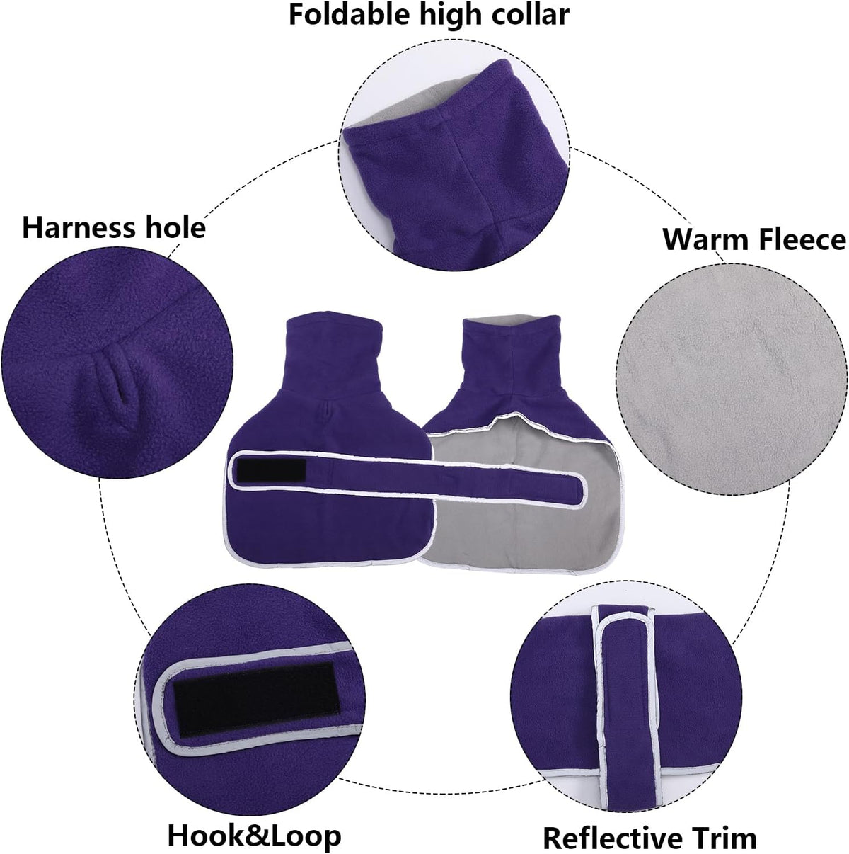 Dachshund Sweaters, Dachshund Coat Perfect Dog Winter Coat with Padded Fleece Lining - X-Small / Purple - image 2