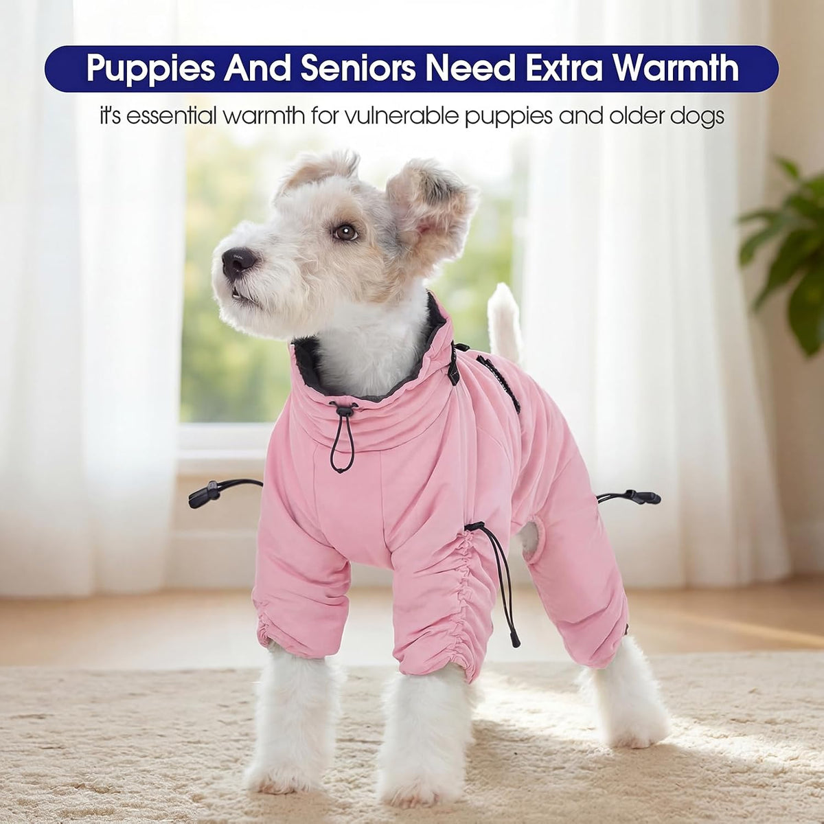 Full Body Dog Coat,Warm Dog Fleece Jackets with Harness Built in Windproof Dogs Snowsuit Zip up Pet - Pink / XX-Large - image 4