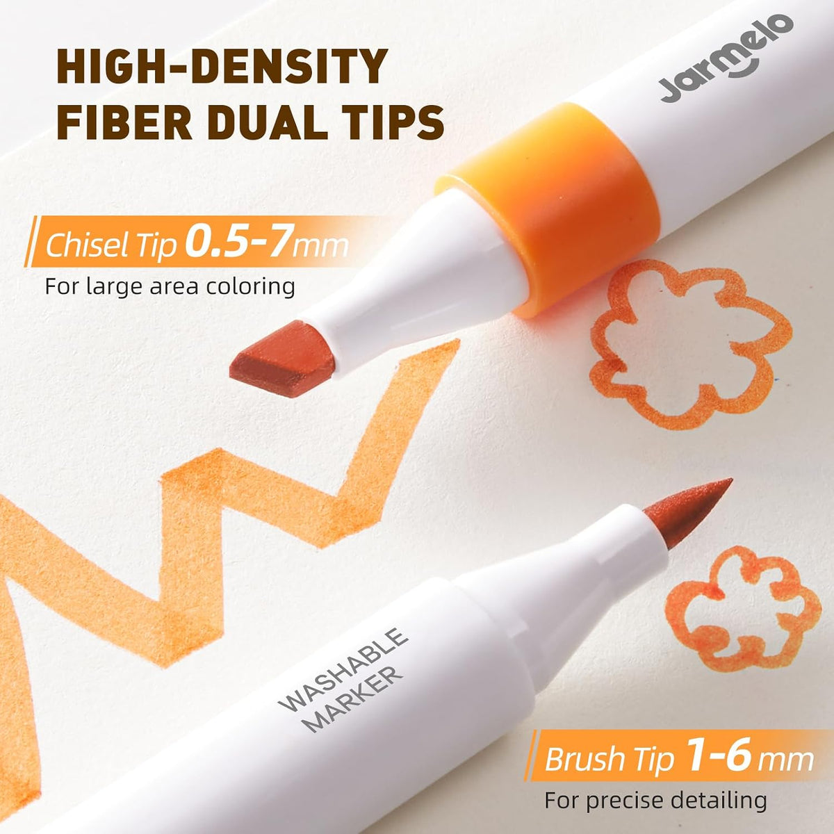 Jar Melo Washable Dual Tip Markers for Kids Ages 4-8 - 48 Colors - image 2