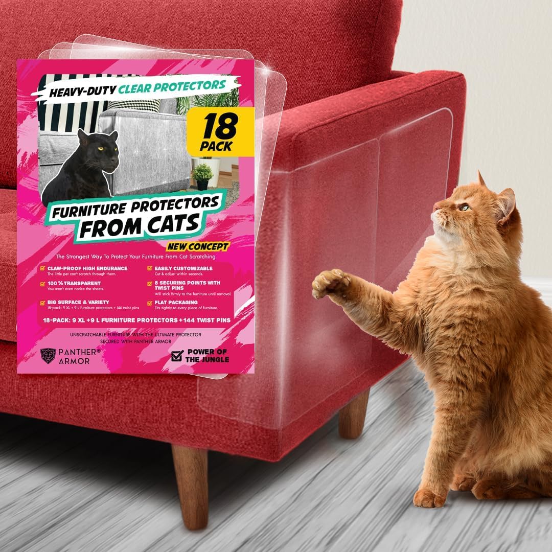 Panther Armor Cat Furniture Protector - Gloss (1-Side Furniture Protector) / 18 Sheets