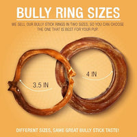 Pawstruck All-Natural 4" Bully Stick Rings for Dogs - Rawhide-Free, 100% Beef, Single Ingredient Dental Chew Bones - Fully Digestible, Low Odor - Bulk 25 Pack - Packaging May Vary